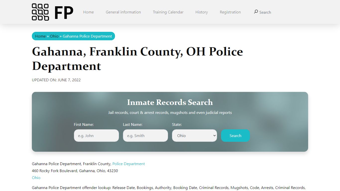 Gahanna, OH Police - City Jail Inmates, Arrests